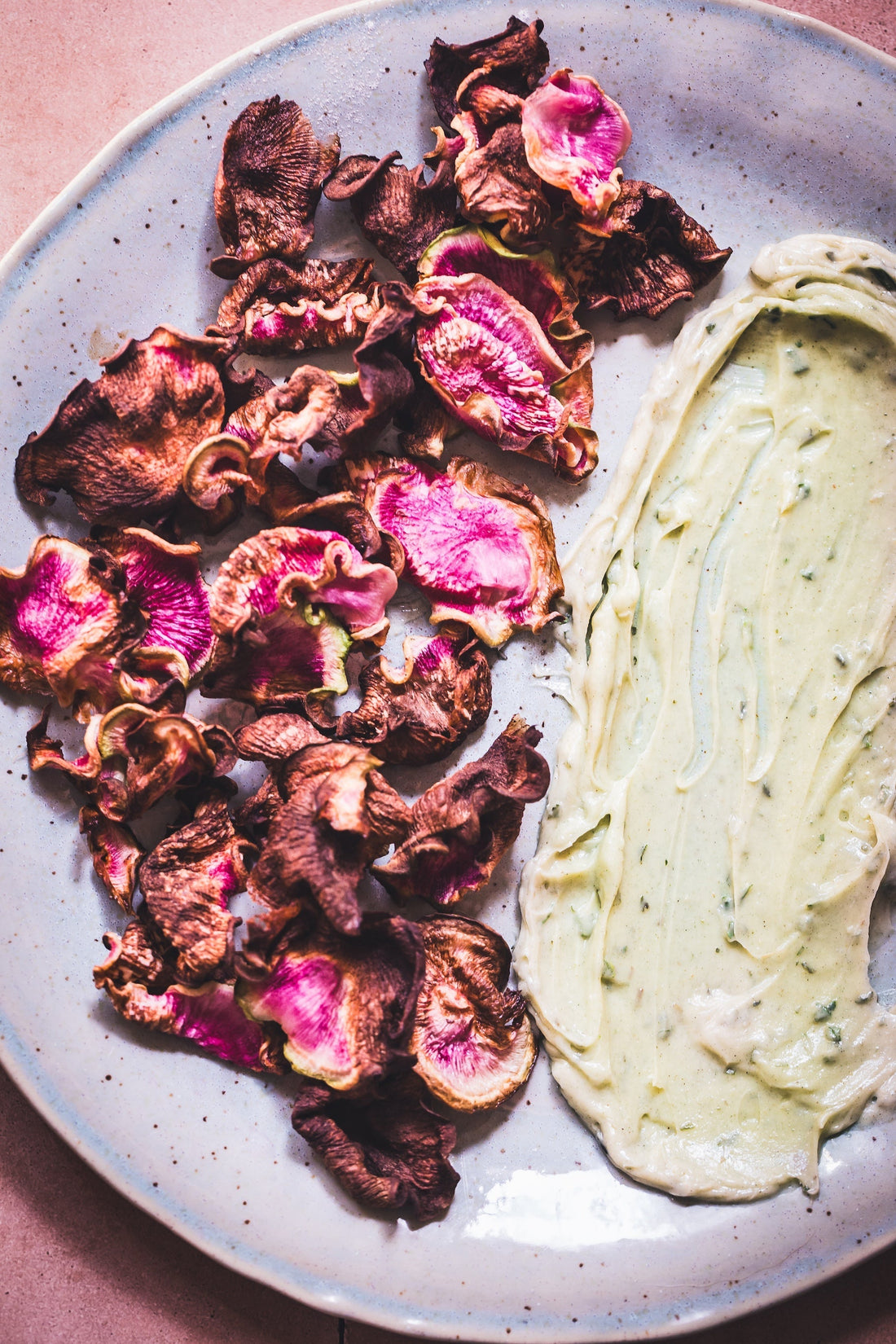 Crispy Watermelon Radish Petals & Green Goodness Butter
